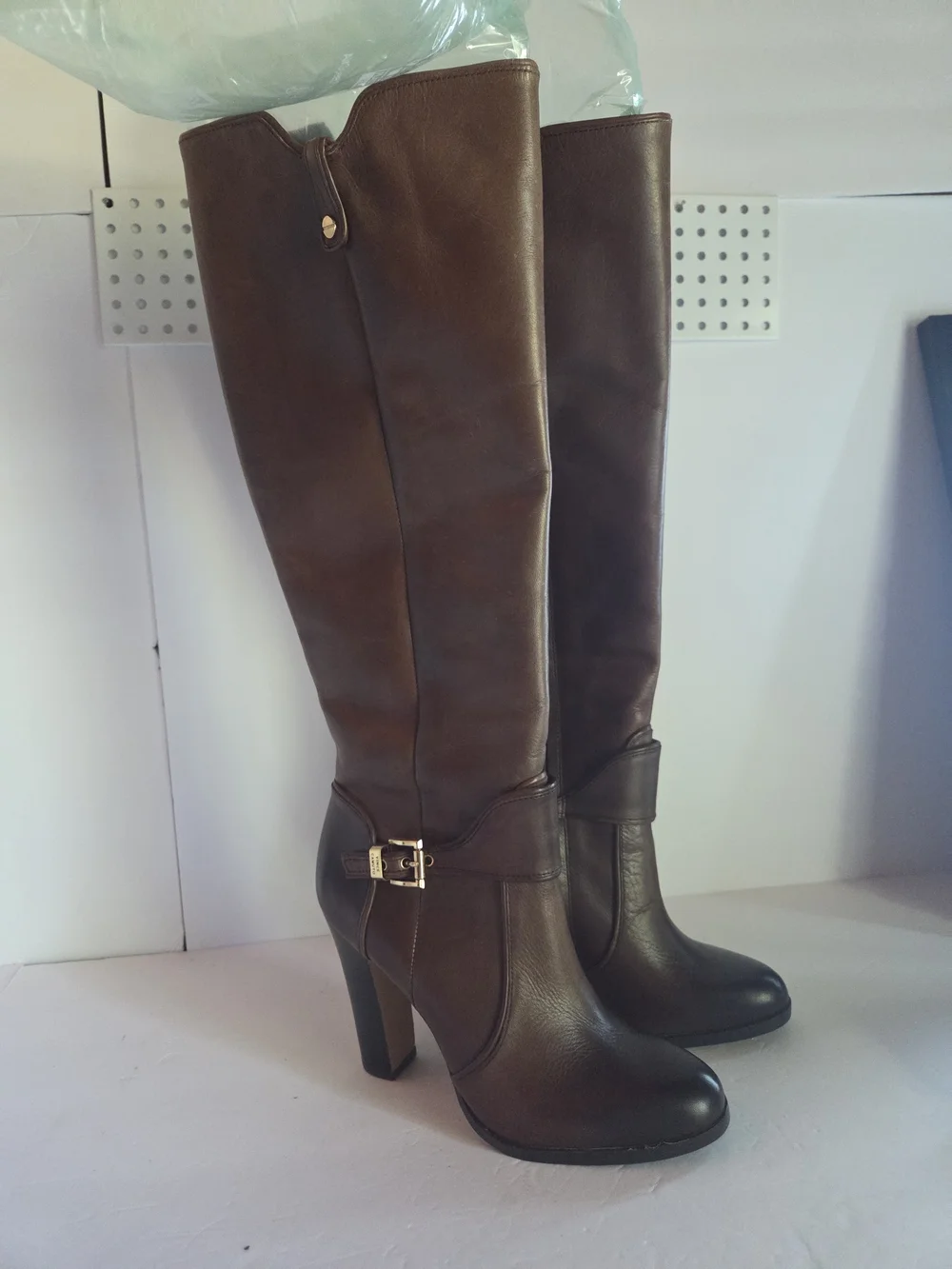 Vince Camuto Tall Brown Leather Over-the-Knee Boots